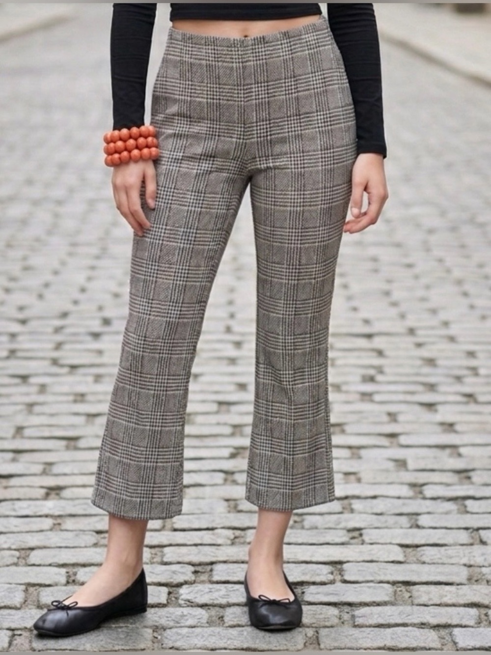 Maeve by Anthropologie The Margot Kick Flare Houndstooth Cropped Pants Size XS